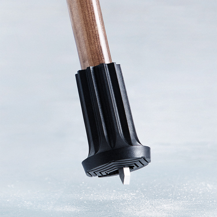 Cane shoe with ice spike