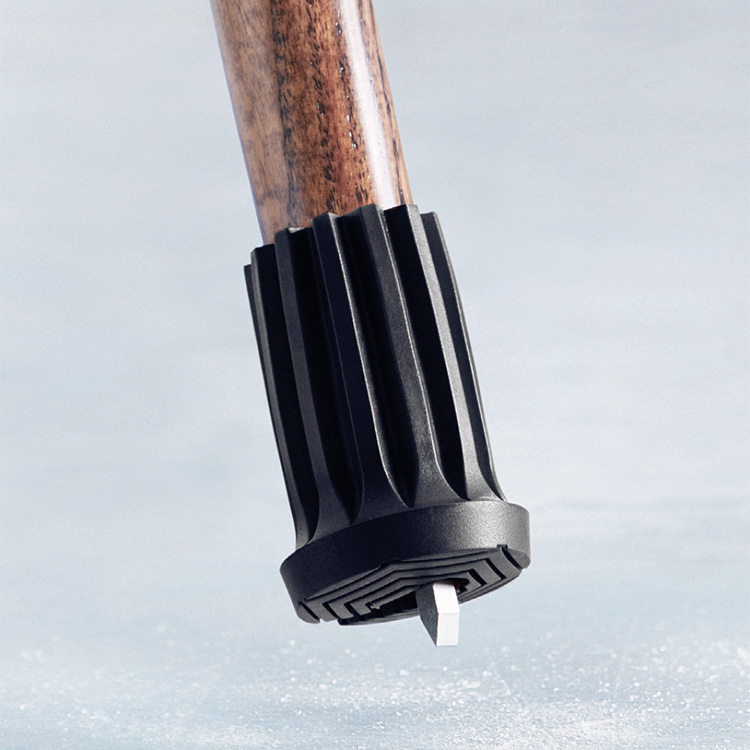 Cane shoe with ice spike