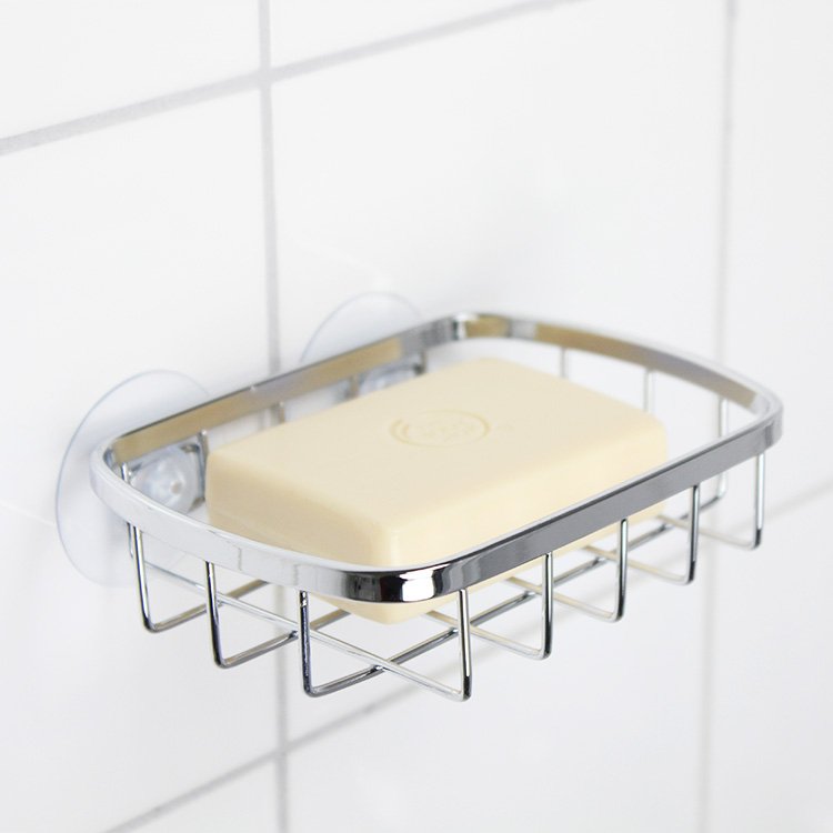 Rust-free soap dish with suction cup