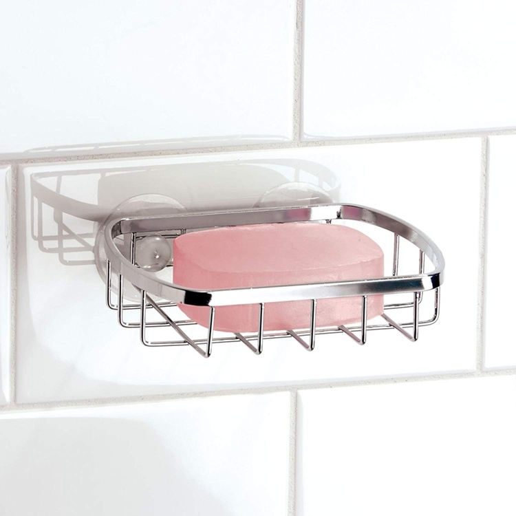 Rust-free soap dish with suction cup