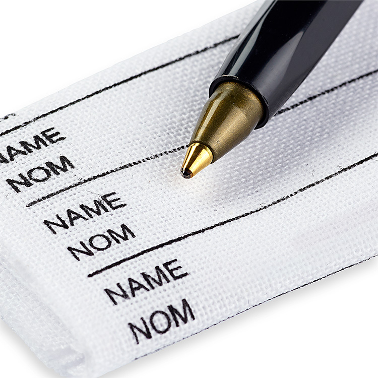 Iron-on name tags for clothes 