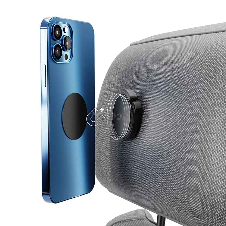 Phone holder with textile attachment MoMag