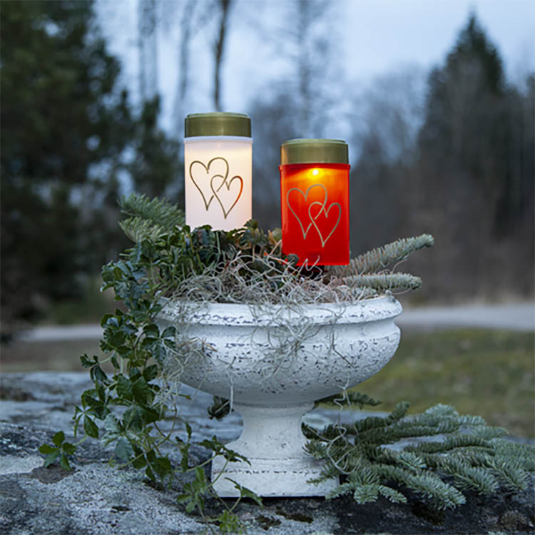 Solar-powered grave light