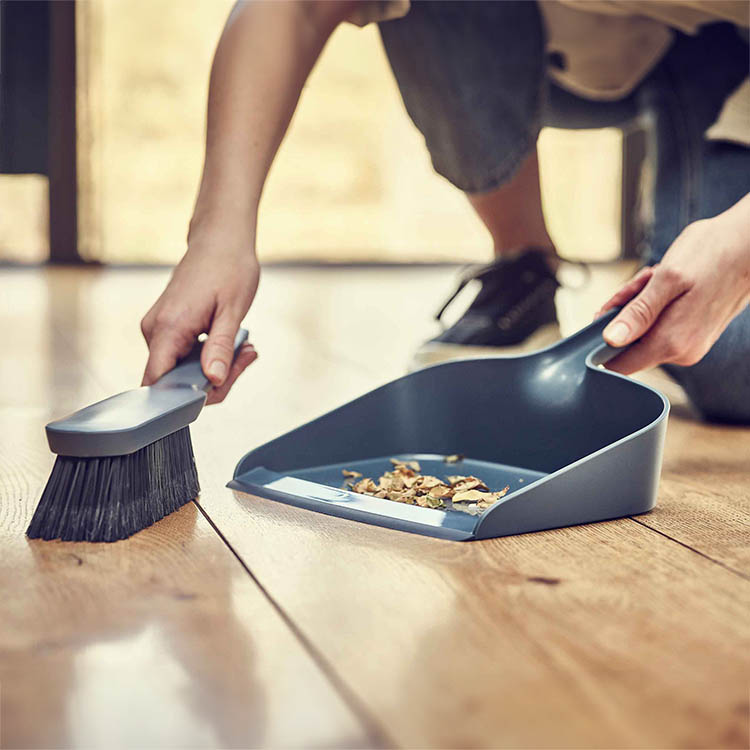 Dustpan with wall bracket