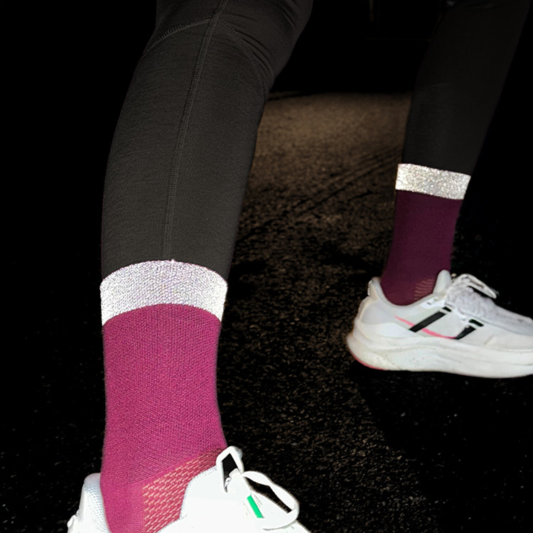 Running socks with reflectors
