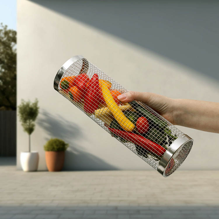 Grill basket cylinder