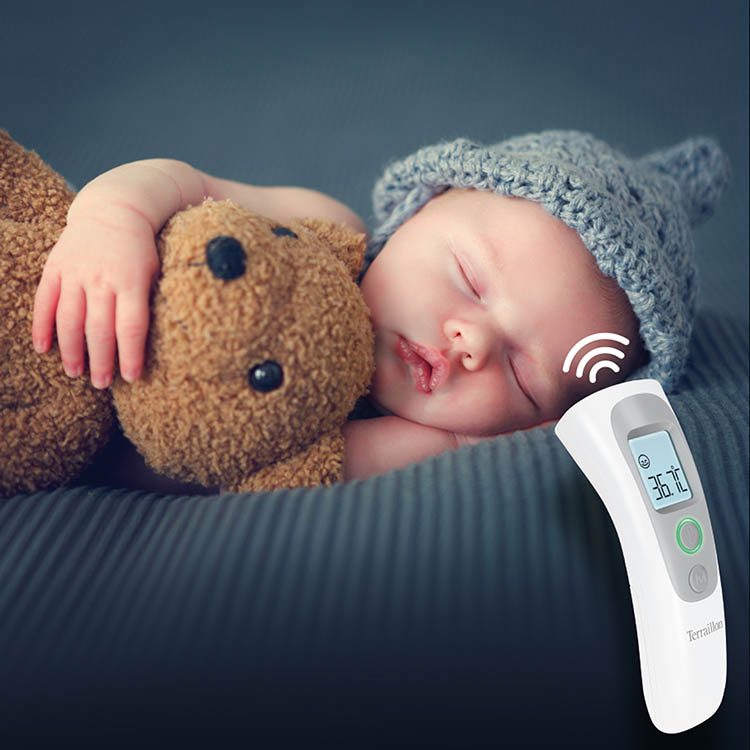 Fever thermometer for the forehead