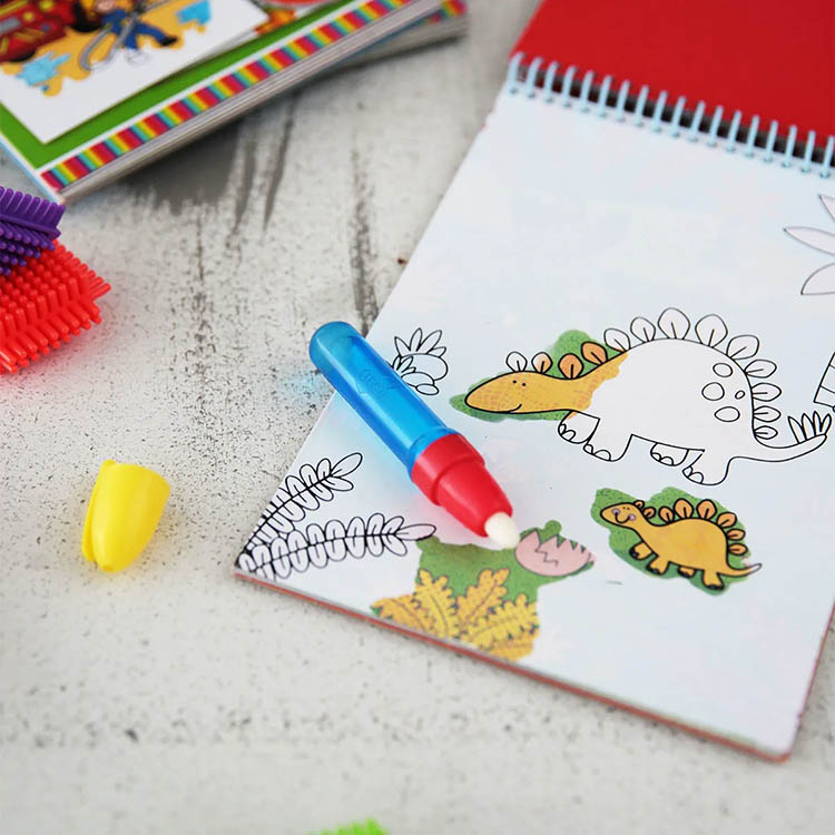 Water colouring book with pencil