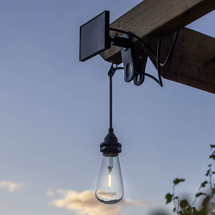 Solar-powered pendant light
