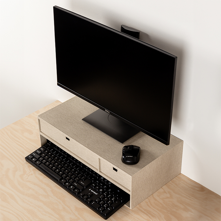 Monitor stand with drawers
