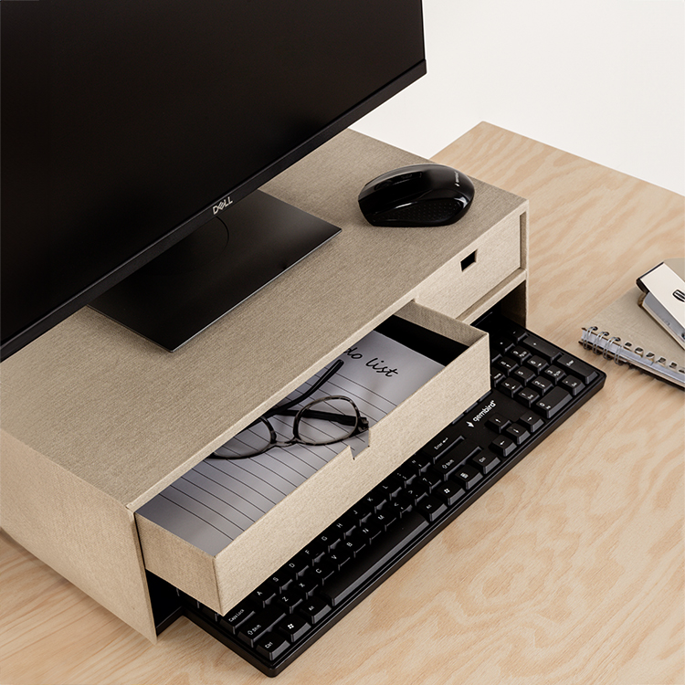 Monitor stand with drawers
