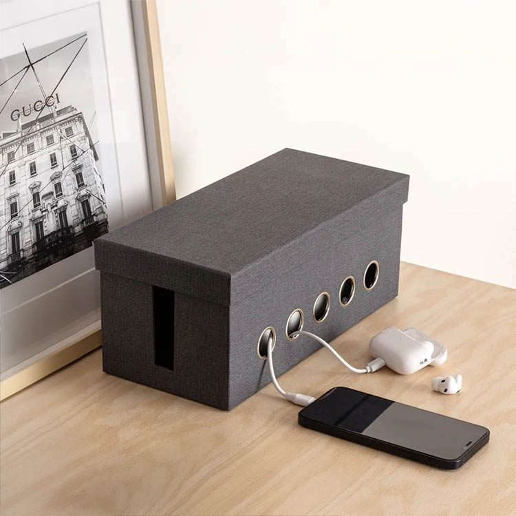 Cable management box for desk