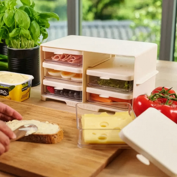 Rack with drawers for the fridge
