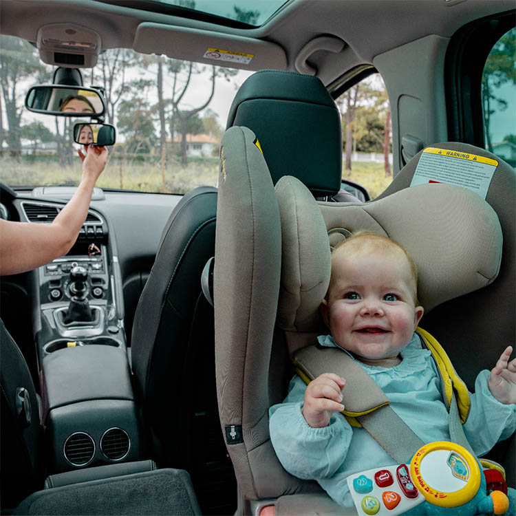 LED mirror for child car seat