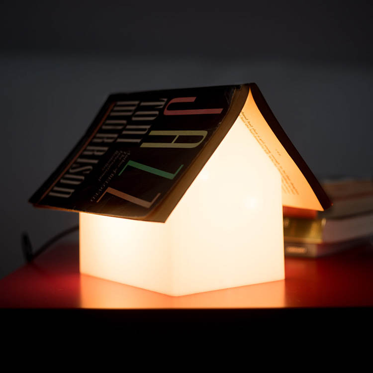 Book stand with lamp