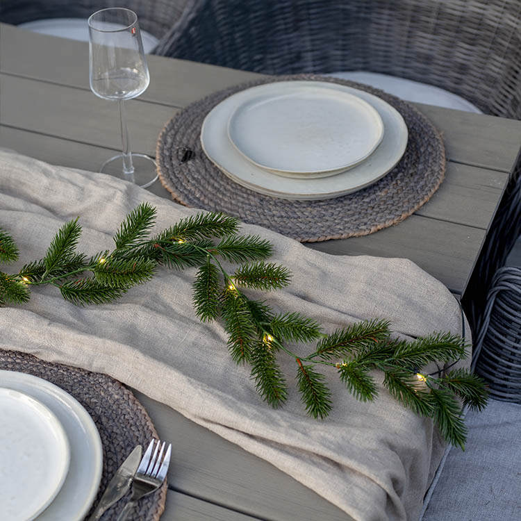 Battery-powered pine LED garland 