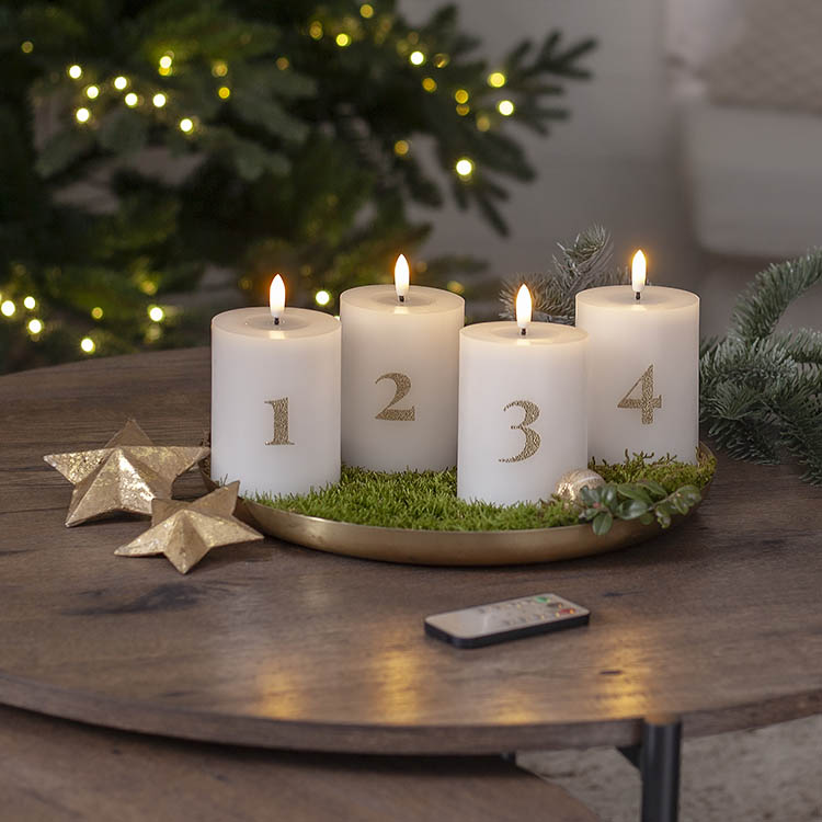 LED Advent candles with numbers