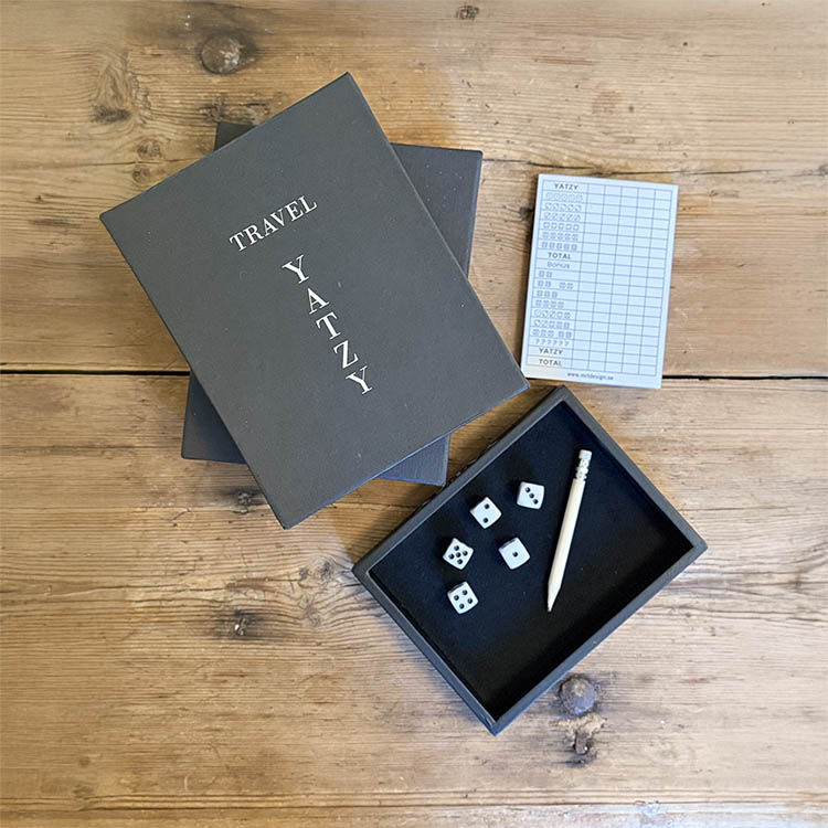 Travel Yahtzee with game box