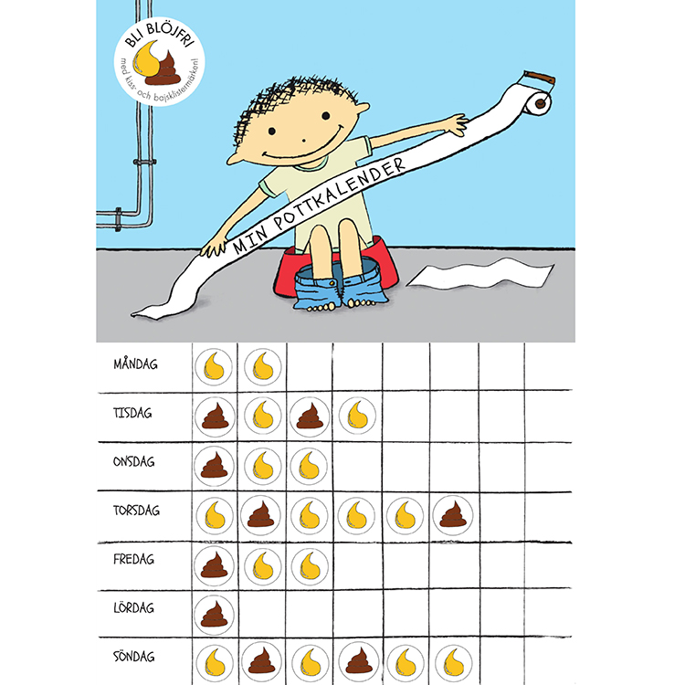 Potty training calendar with stickers