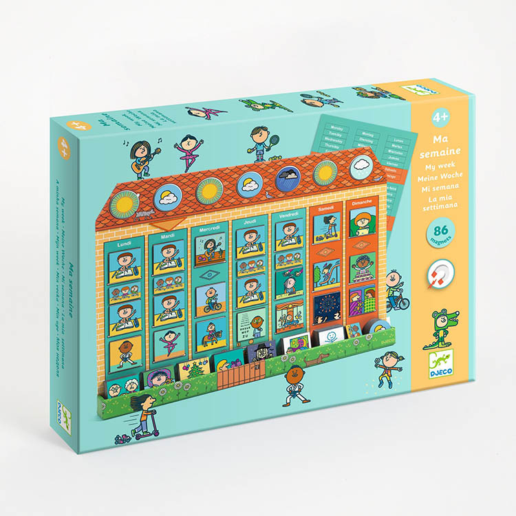 Magnetic weekly calendar for children