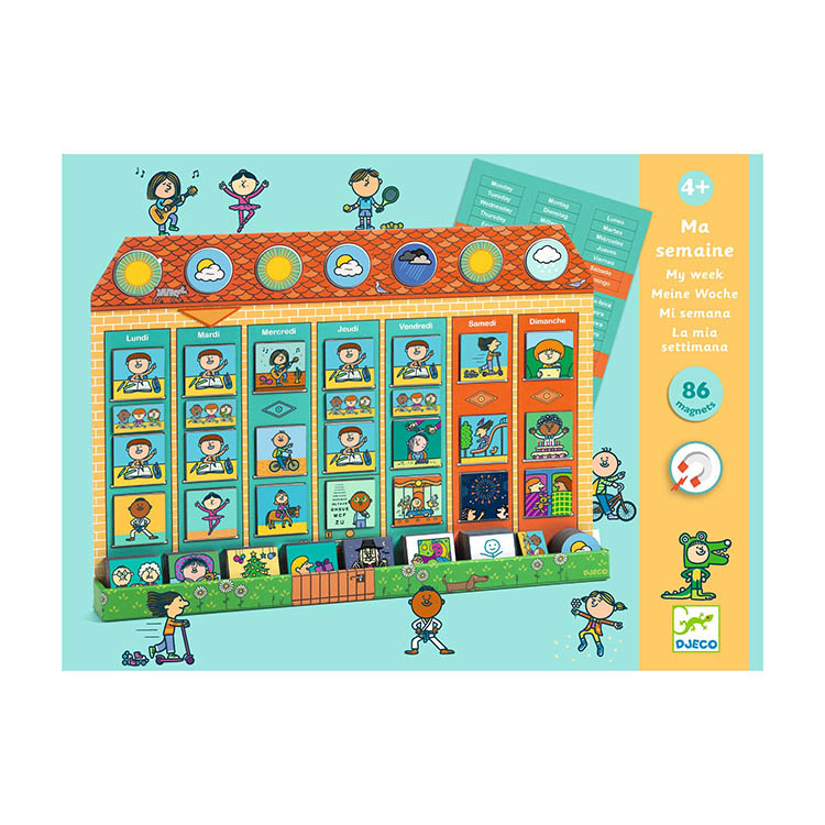 Magnetic weekly calendar for children