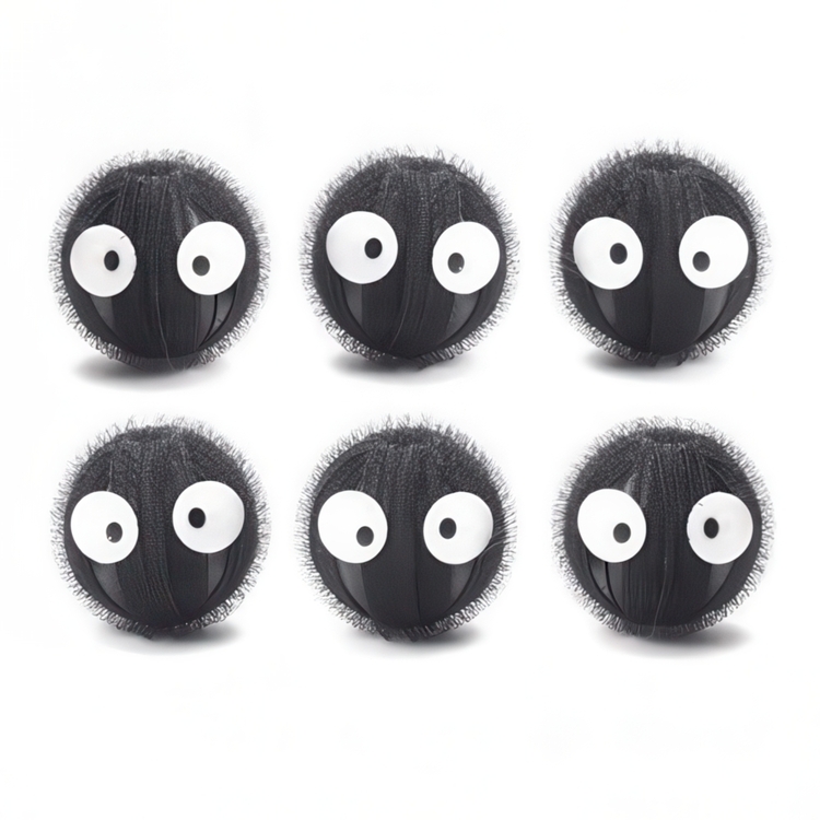 Anti Lint Balls for Washing machines, Set of 6, LAUNDRY BUDDIES, Ø 4,5 cm, Kikkerland, Black