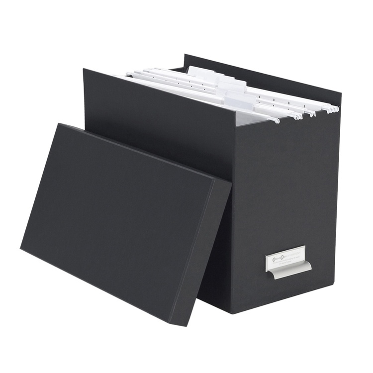 Archive box with hanging folders, Johan, Bigso, dark grey