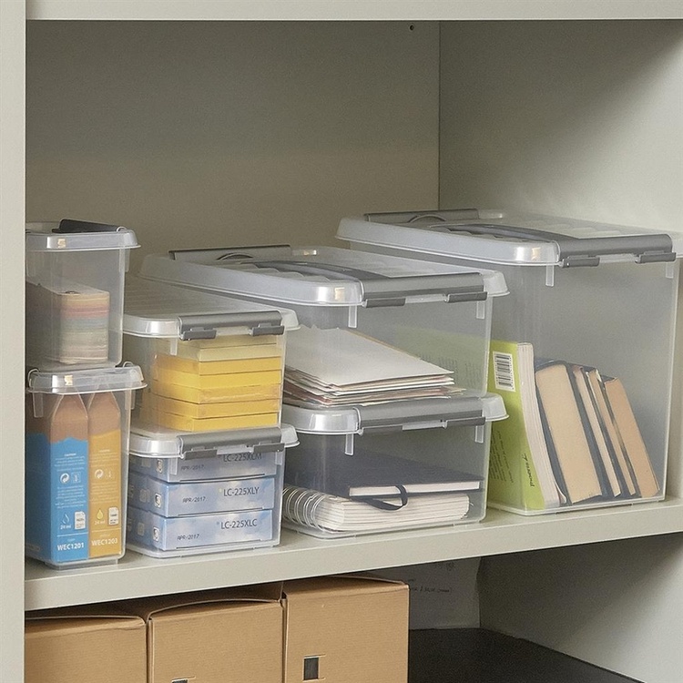 Box, 3L, Q-LINE SMALL BOX, 20 x 15 x H 14 cm, Clear / Silver Grey