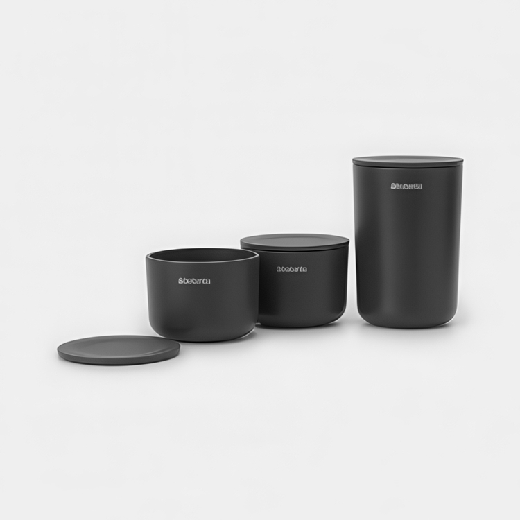 Containers with lid, Set of 3, RENEW STORAGE POTS, Brabantia