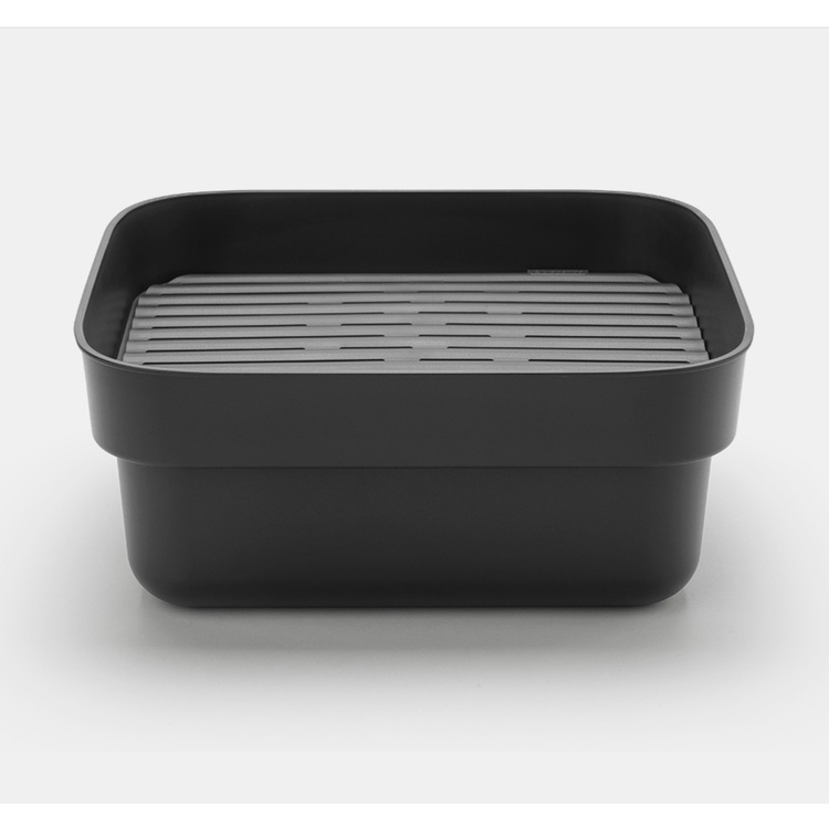 Washing Up Bowl with Drying Tray, BRABANTIA, 334,4 x 37,4 x H 16 cm, Dark Grey