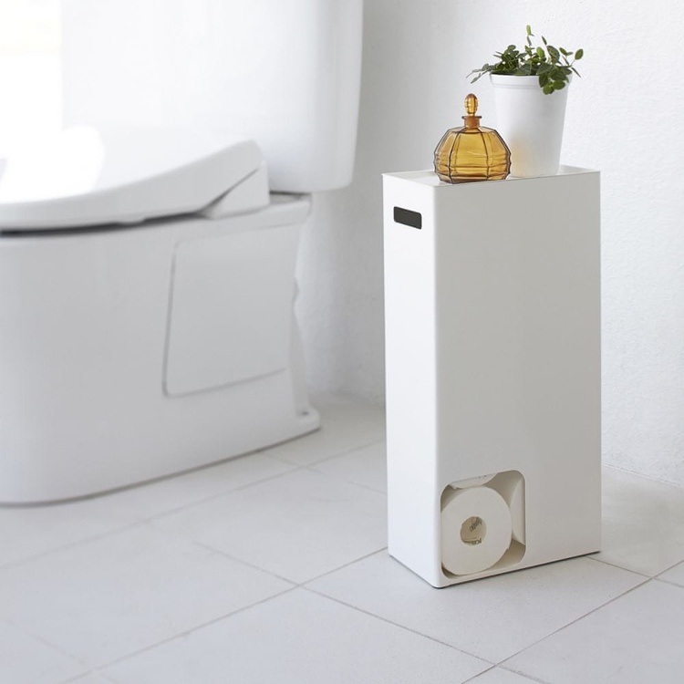Container for toilet paper, TOWER STOCKER, 23 x 12,5 x H 48 cm, Yamazaki, White