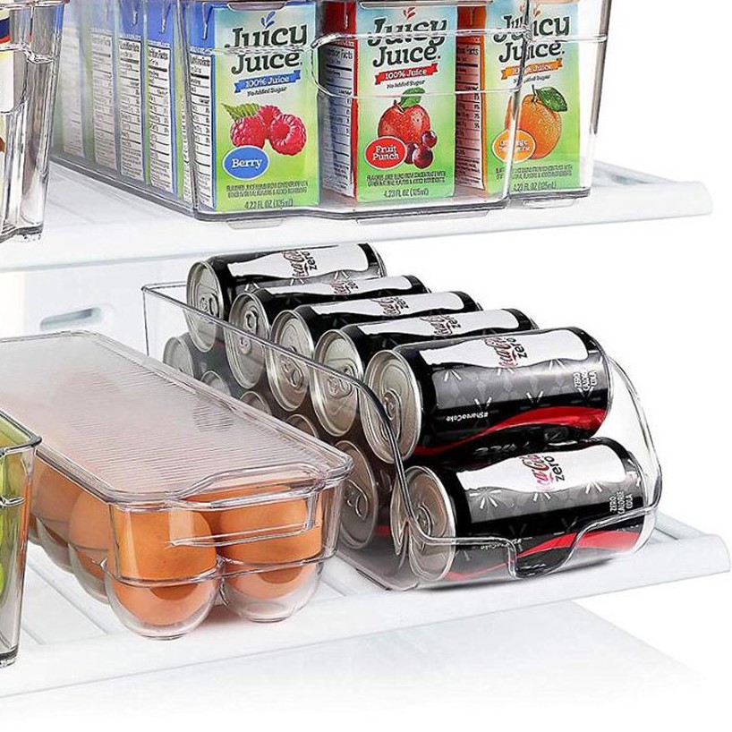Fridge / pantry storage for cans, RANGEMENT FRIGO, 35 x 13 x H 9,5 cm, Clear