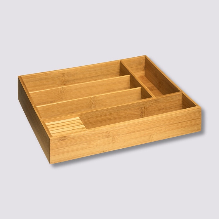 Bamboo Cutlery Tray, TIDY SMART CUTLERY HOLDER, 38 x 28 x H 7 cm, Nature
