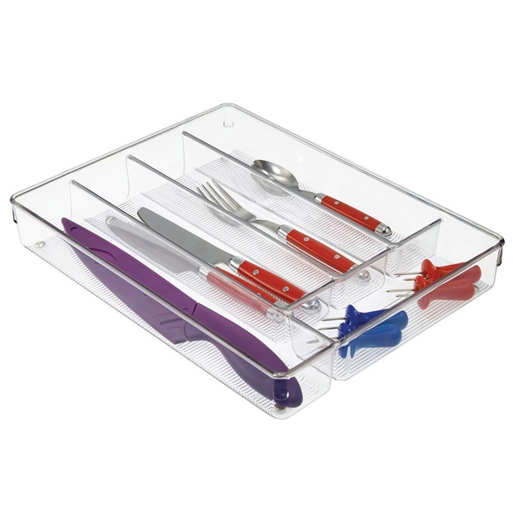 Organizer Tray, LINUS SHALLOW CUTLEY TRAY, 35 x 27,3 x H 5,1 cm, Transparent