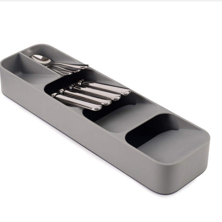 Cutlery Tray, Slim, DRAWERSTORE COMPACT, Joseph Joseph, 39,8 x 11,4 x H5,8 cm, Grey