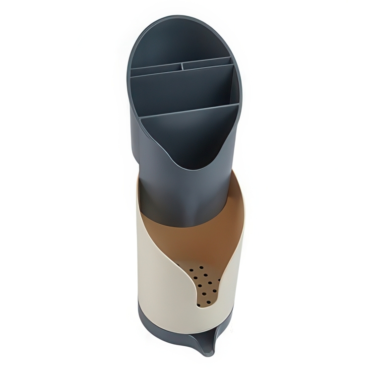 Cutlery Drainer, NEO, 12,8 x 11 x H 20,2 cm, Beige / Grey