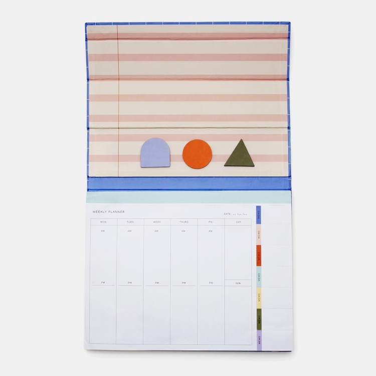 Weekly Planner, MAGNETIC DESK PLANNER, Kikkerland, 22 x 1,6 x H 28 cm, Blue