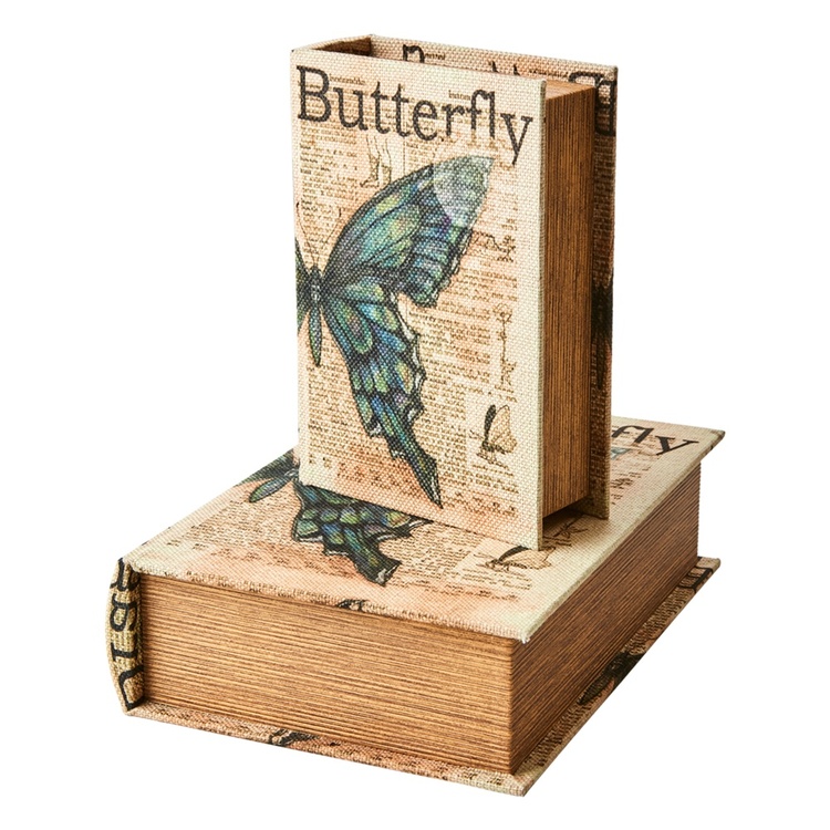 Secret Storage Book, BUTTERFLY, LARGE, 27 x 19 x H7 cm, Nature
