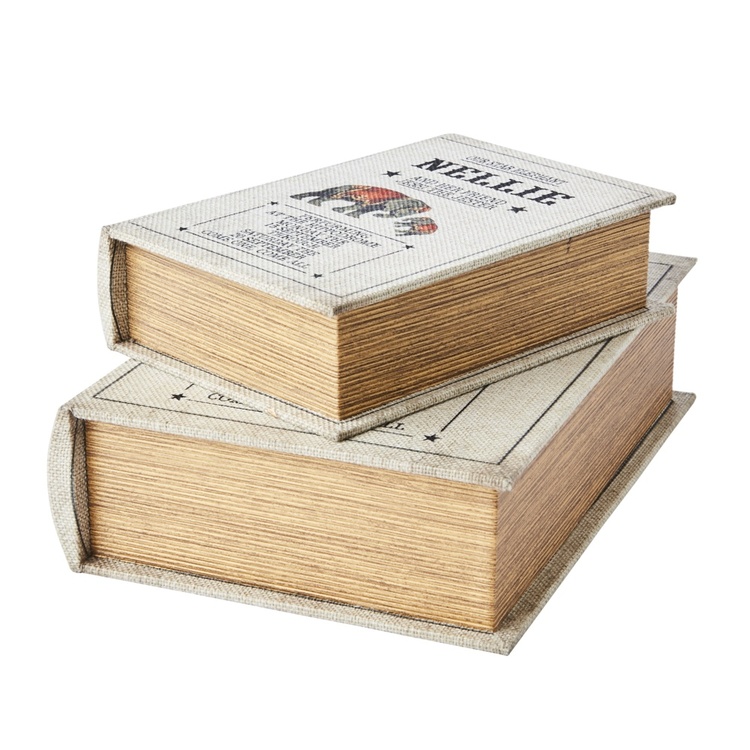 Secret Storage Book, NELLIE, LARGE, 27 x 19 x H 7 cm, Off white