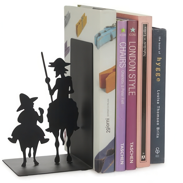 Bokstöd i metall, DON QUIJOTE, 10 x 10 x H 17, Svart