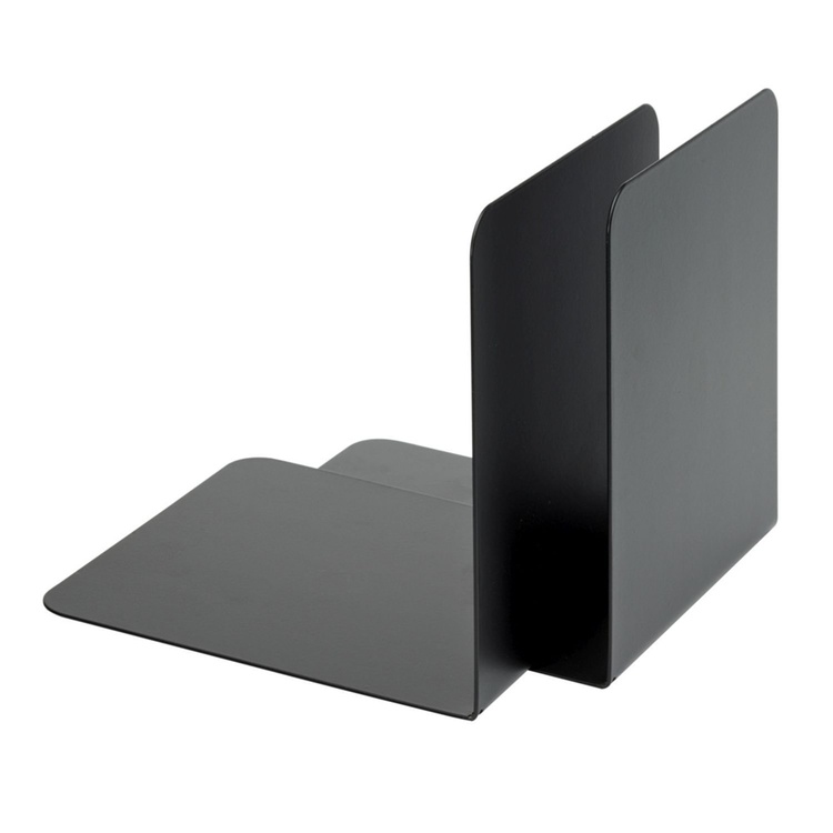Metal bookends, Set of 2, ALBERT CLASSIC, 12,5 x 14 x H14 cm, Black