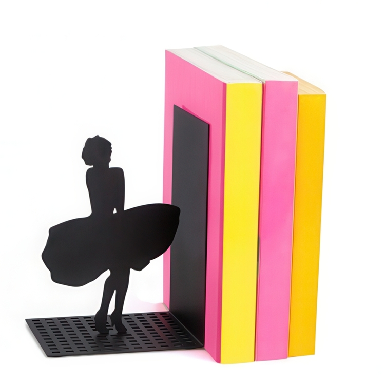 Bookend in metal, MERILYN, 12 x 10 x H 17, Black