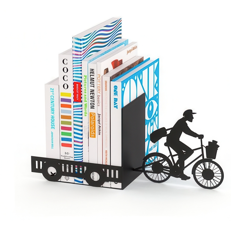 Bookend in metal, POSTMAN, 27 x 10 x H 17 cm, Black