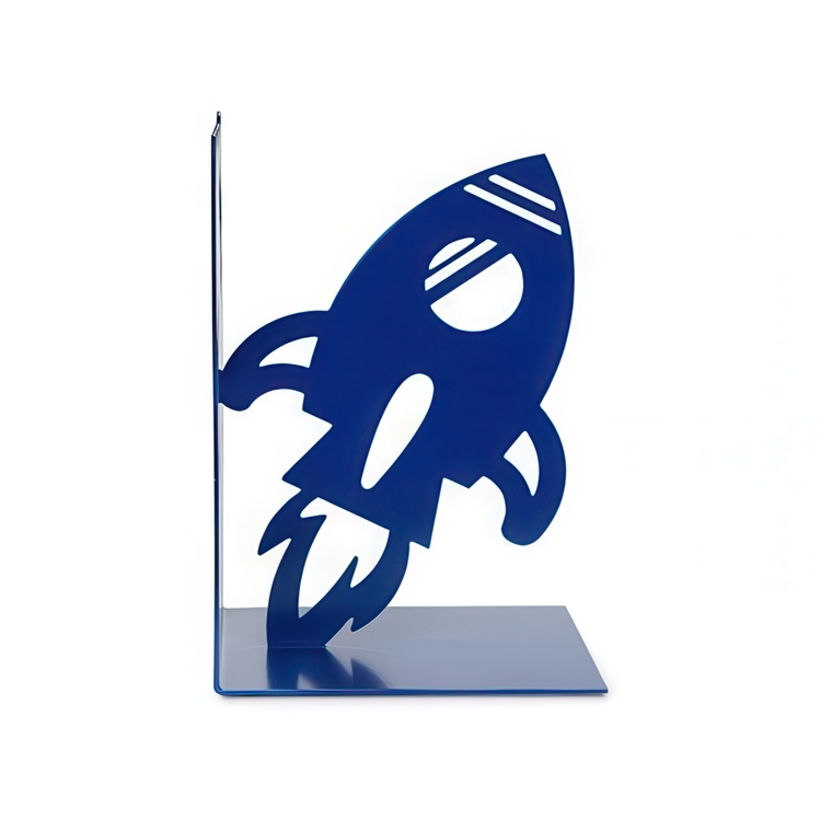 Bookend in metal, SPACE WALK, 11 x 10 x H 16 cm, Blue