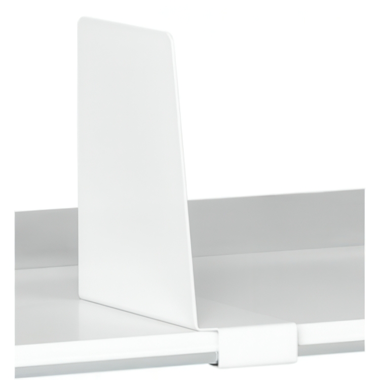 Book End with Clip / Shelf Divider, BÜNGERS, 20 cm, White