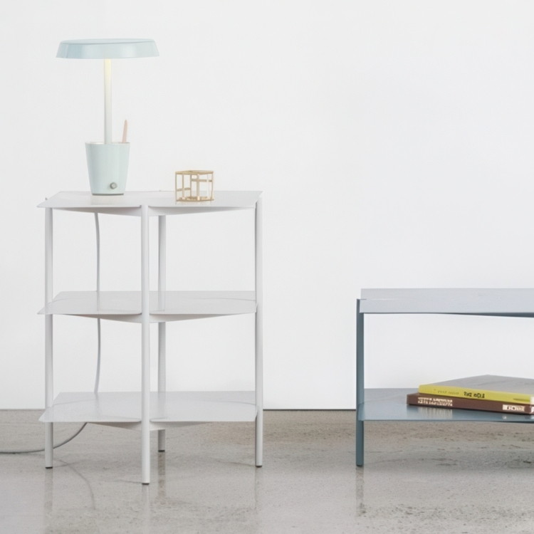 Side Table / Shelf, Metall, UMBRA TIER SIDE TABLE, 42 x 42 x H 54 cm, Grey
