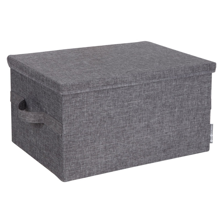 Box with lid, BIGSO LARGE SOFT STORAGE, 45 x 34 x H25 cm, Grey
