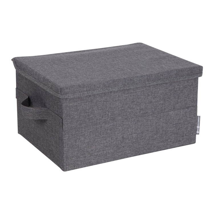Box with lid, BIGSO MEDIUM SOFT STORAGE, 40 x 30 x H 22 cm, Grey
