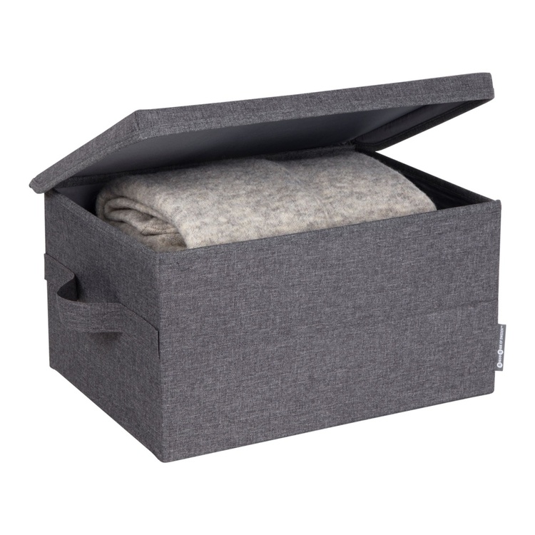 Box with lid, BIGSO MEDIUM SOFT STORAGE, 40 x 30 x H 22 cm, Grey