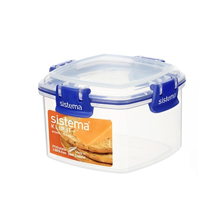 Canister, 0,4 L, KLIP IT PLUS CRACKER, Clear / Blue